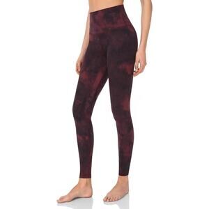HEYNUTS NWT $29 High Waisted 7/8 Leggings Diamond Dye Cassis Black #59 Size S